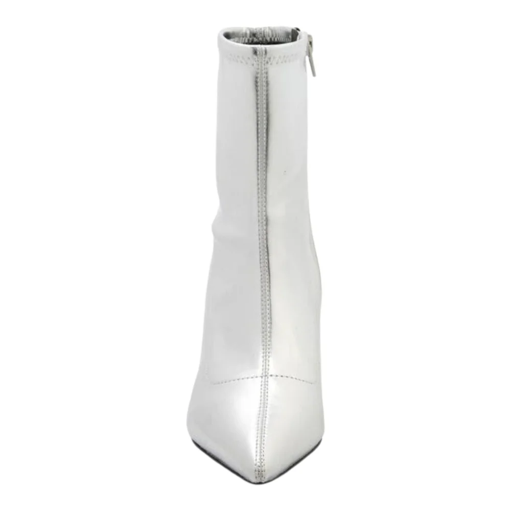 Abound Silver Pointed Toe Ankle Booties